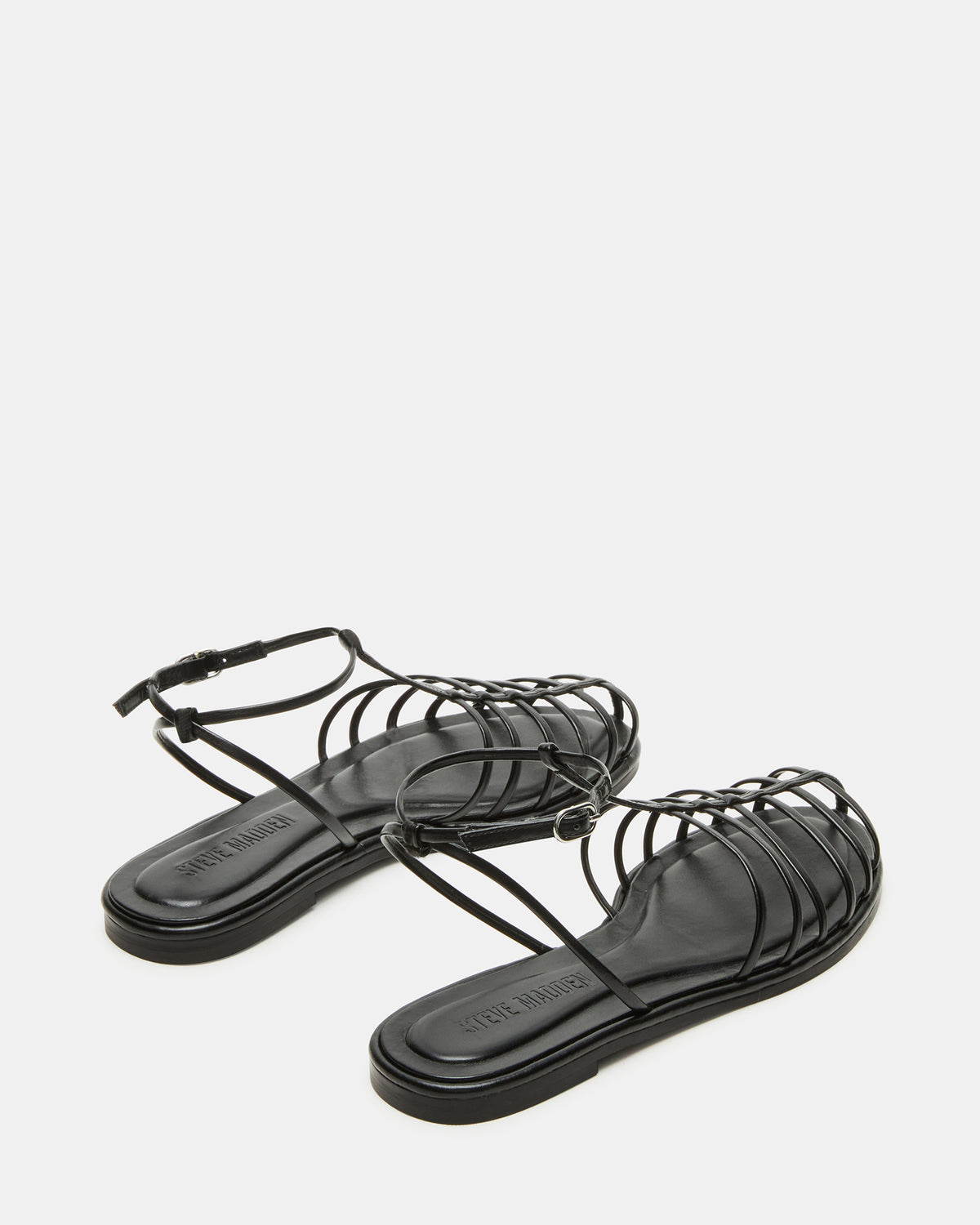 MARIN Black Flat Strappy Fisherman Women's Sandal - Steve Madden