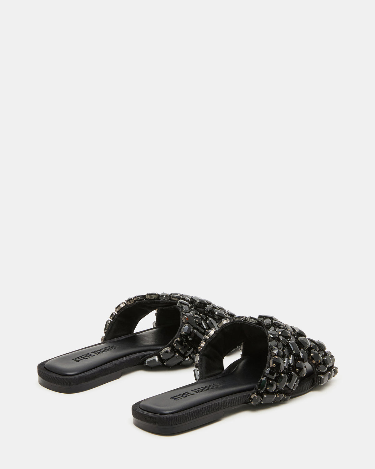 LEVITY Black Square-Toe Slide Women's Sandal - Steve Madden