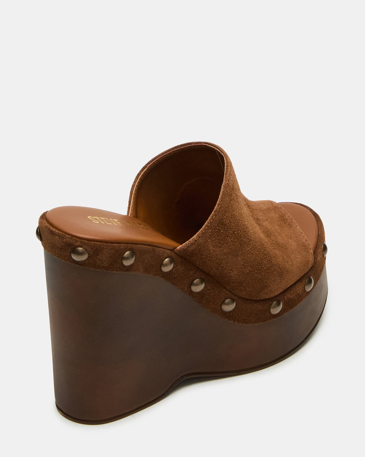 JOVIE Chestnut Suede Platform Studded Wedge Women's Sandal - Steve Madden