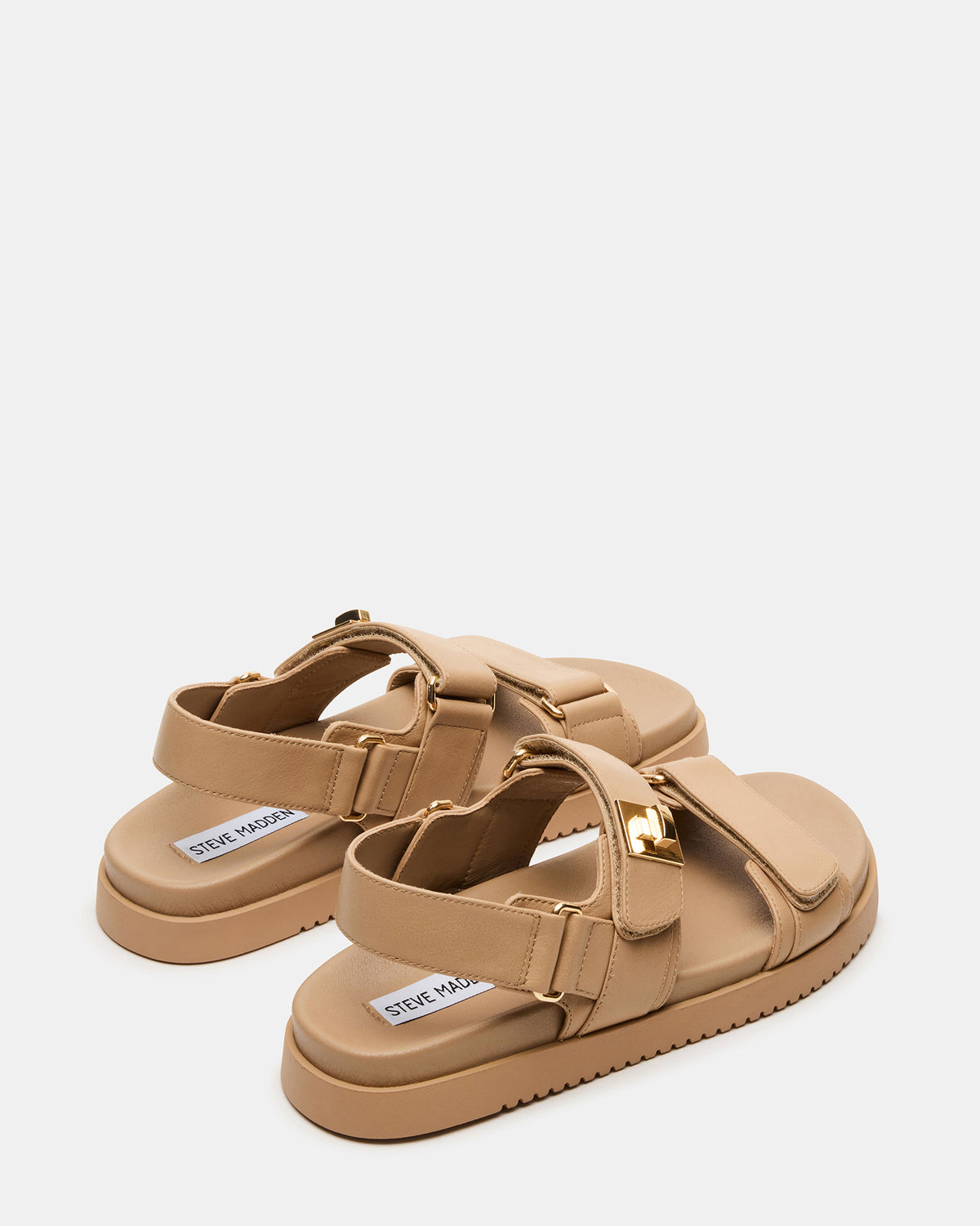 MONA Beige Leather Flatform Women's Sandal - Steve Madden