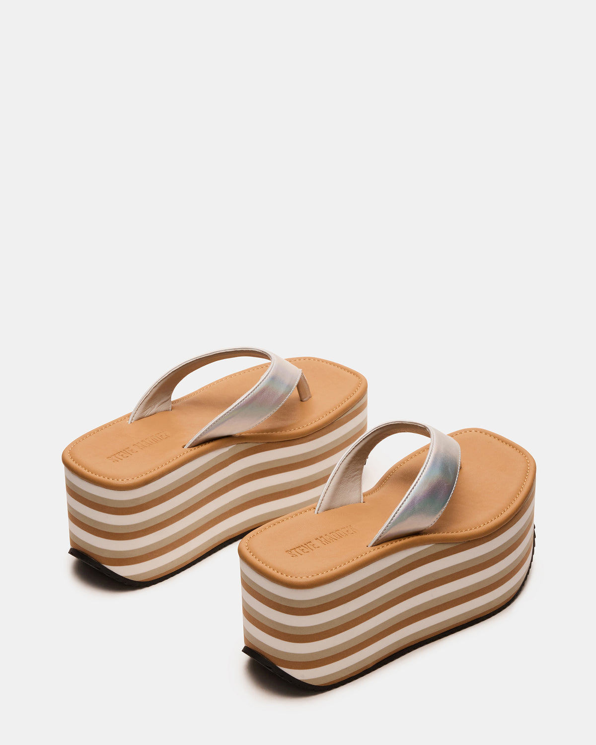 SEVILLA Natural Multi Thong Platform Chunky Flatform Square-Toe Women's Sandal - Steve Madden