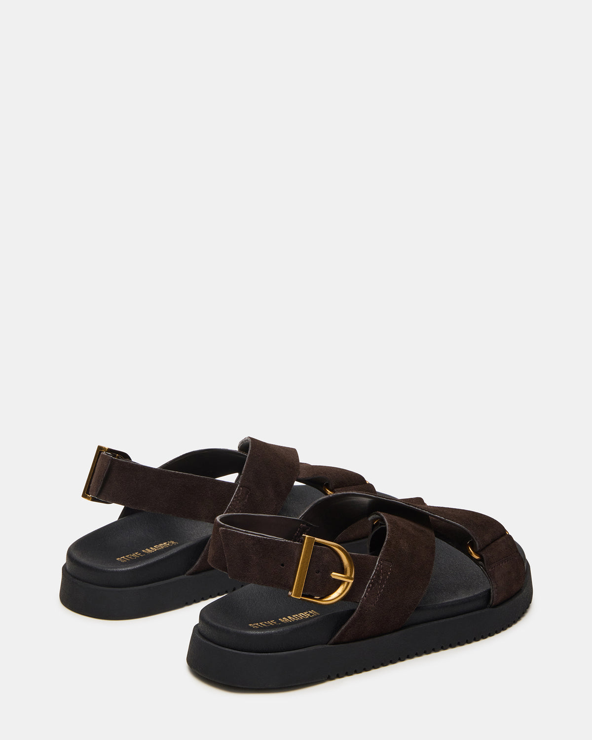 DONELLI Brown Suede Strappy Footbed Women's Sandal - Steve Madden