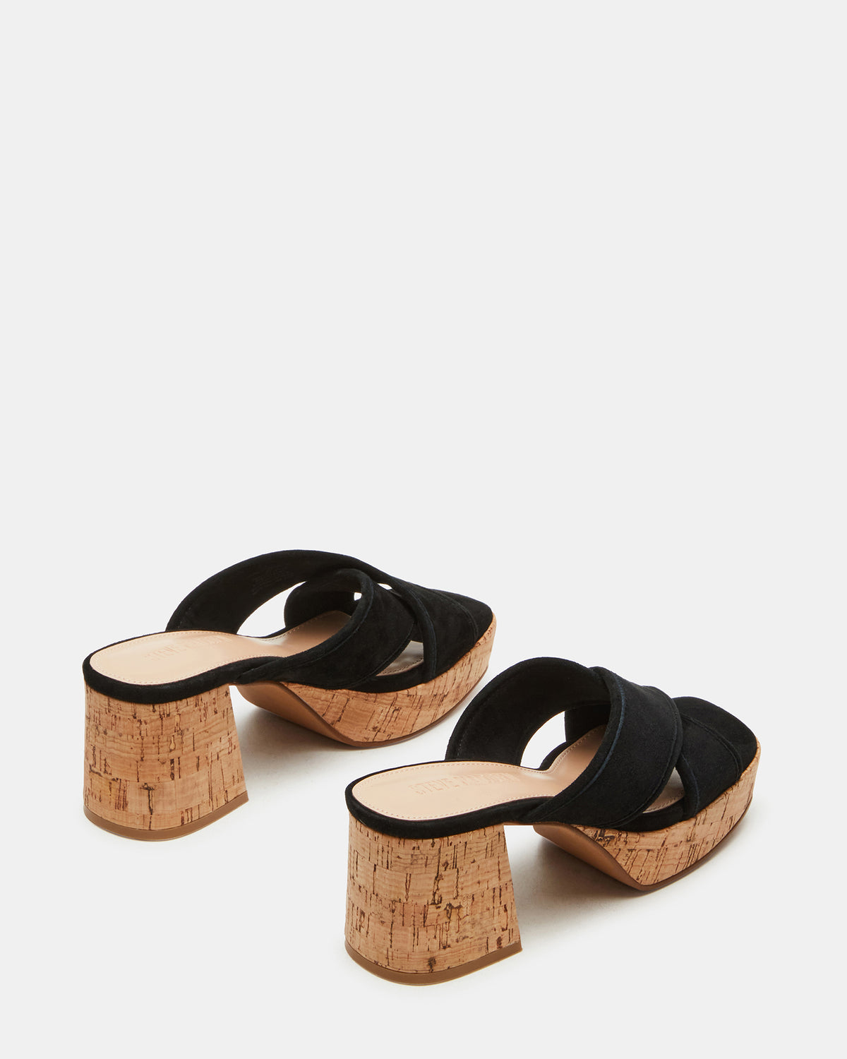 MARSDEN Black Suede Women's Platform Square-Toe Mule Sandal - Steve Madden