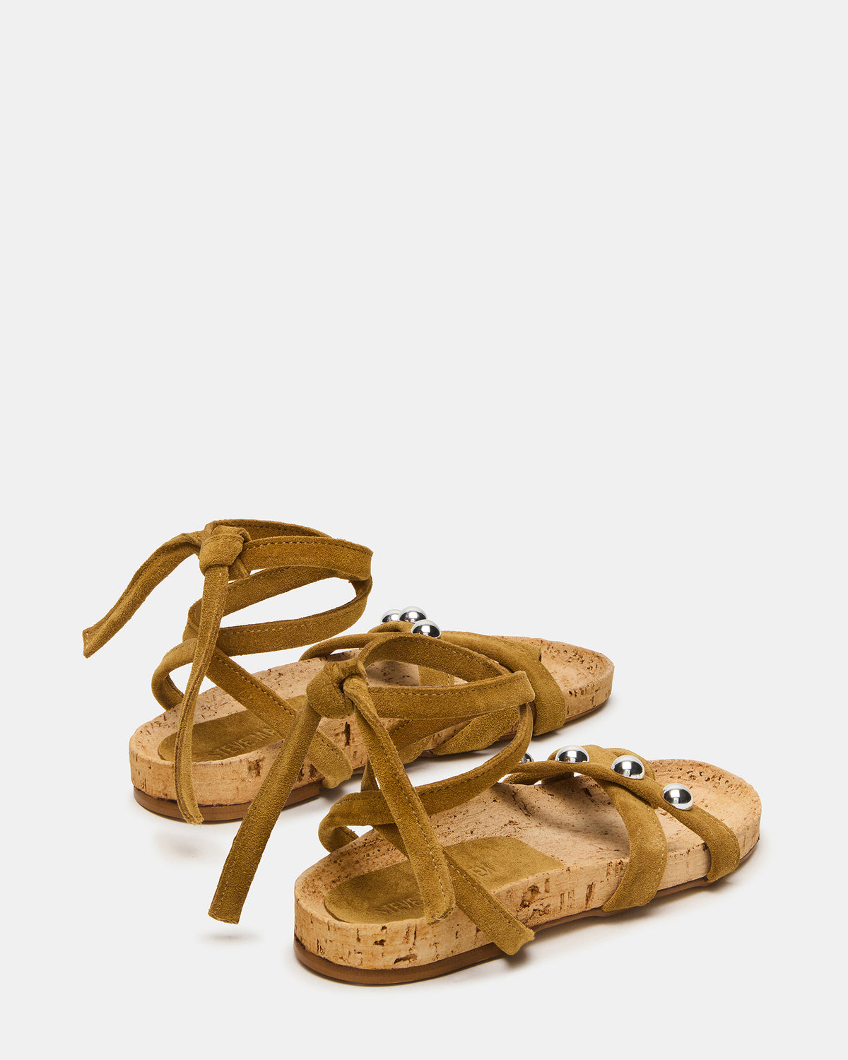 KELSO Olive Suede Flatform Strappy Studded Women's Sandal - Steve Madden