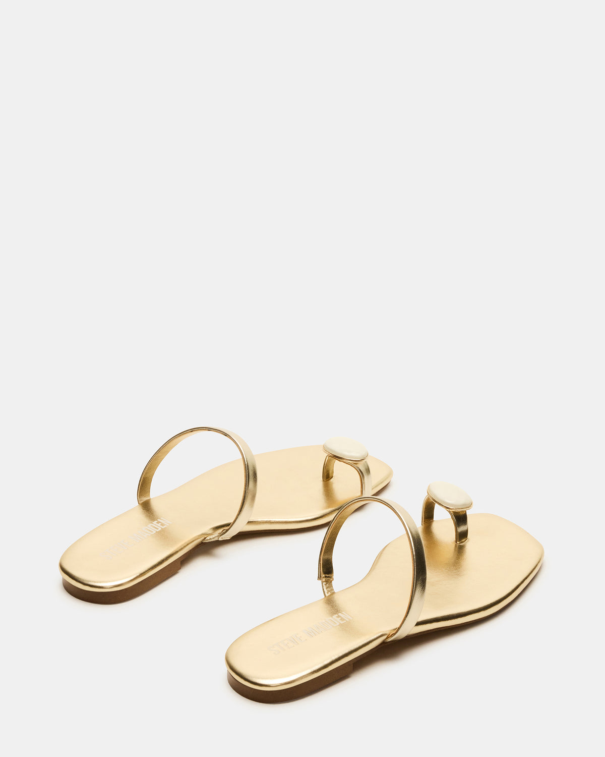 TAMARA Gold Flat Square-Toe Women's Sandal - Steve Madden