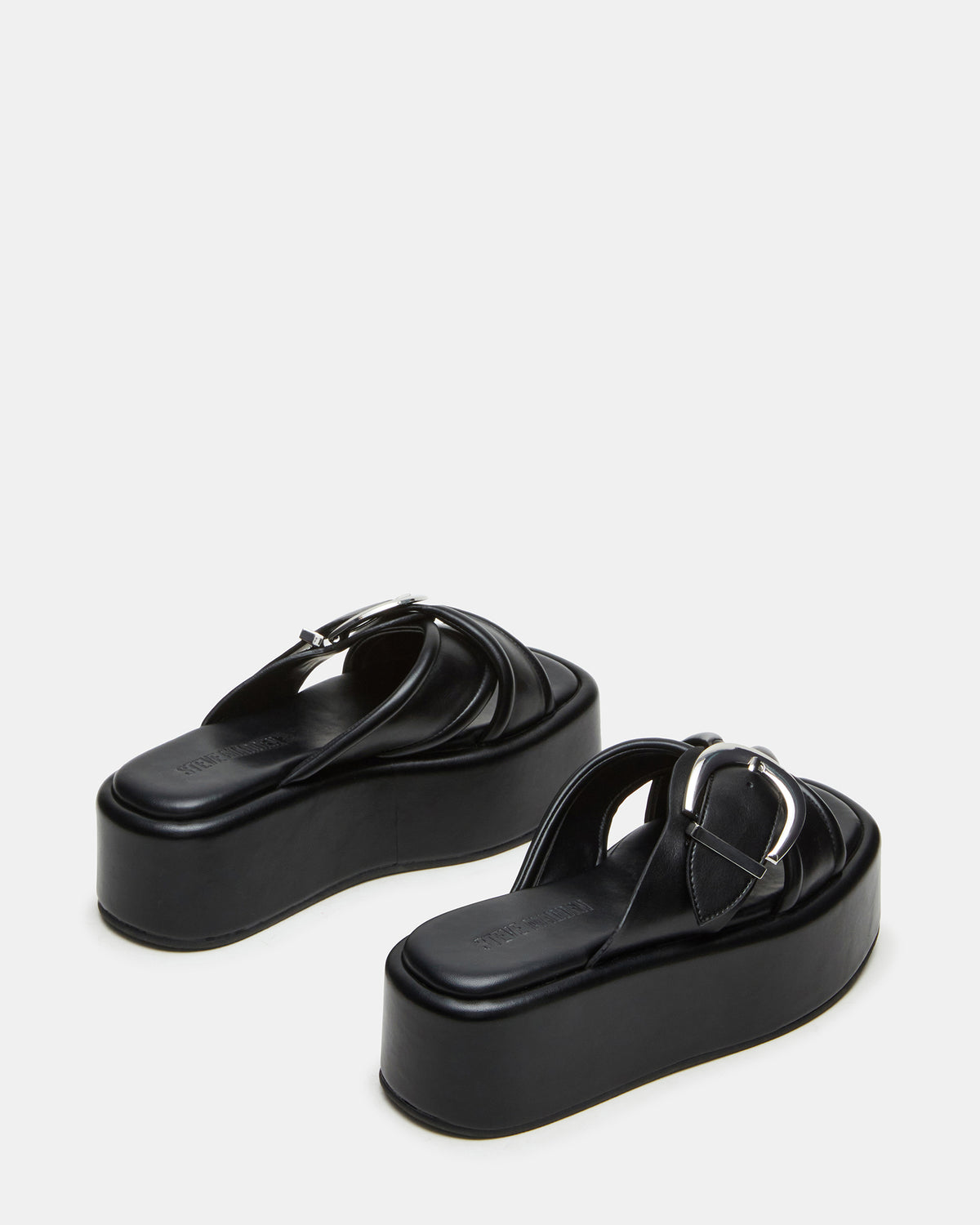 CYPHER Black Women's Platform Square Toe Sandal - Steve Madden