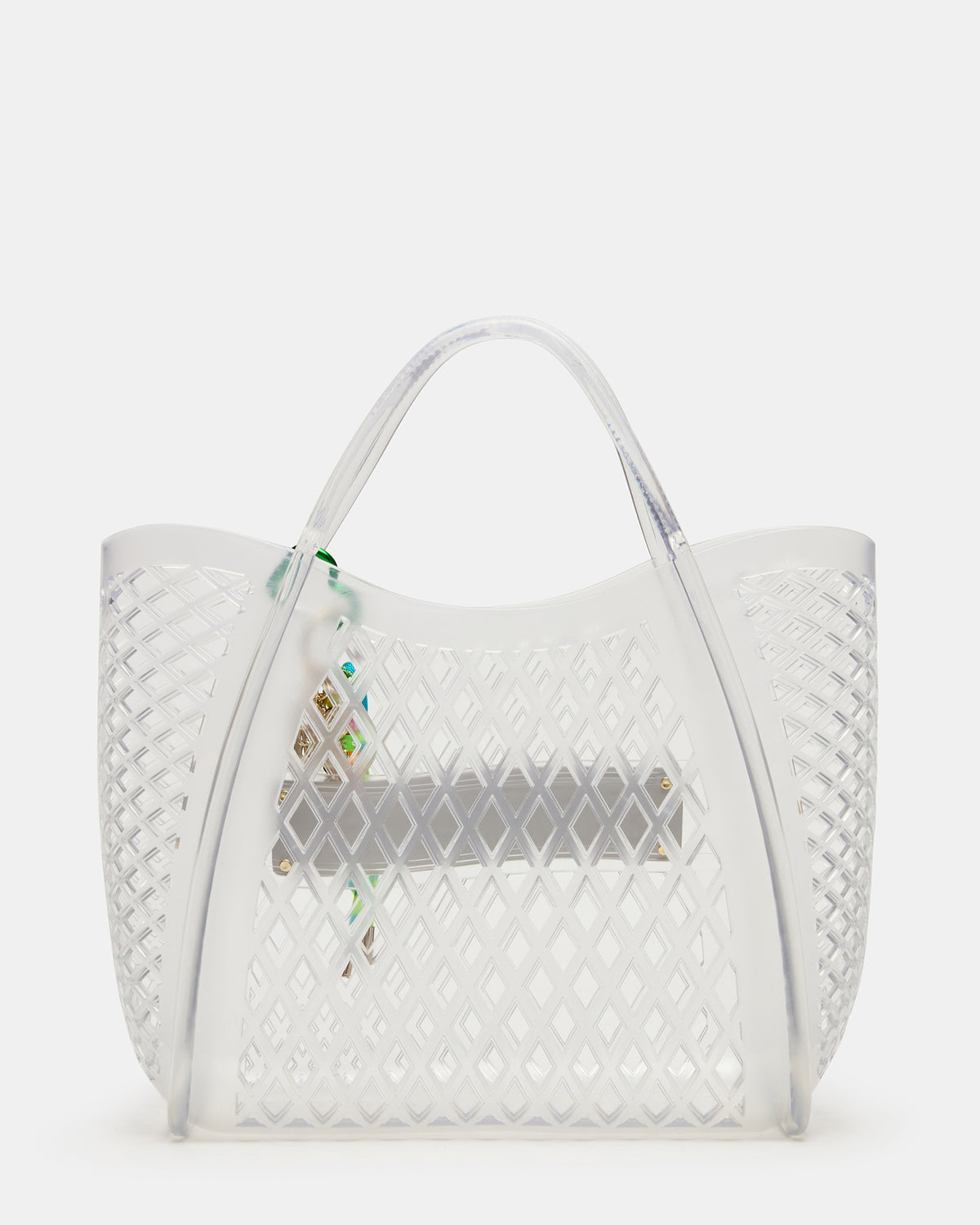 SUMMER Bag Clear Caged Jelly Top-Handle Tote Handbag - Steve Madden