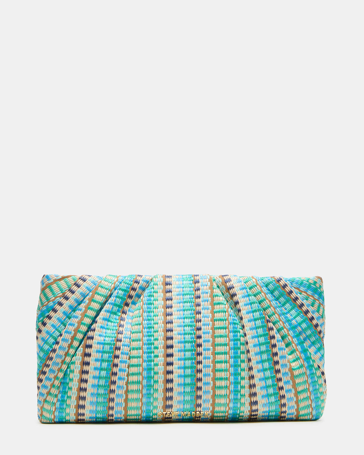 PALOMAA Bag Blue/Multi Straw Clutch Crossbody Handbag - Steve Madden