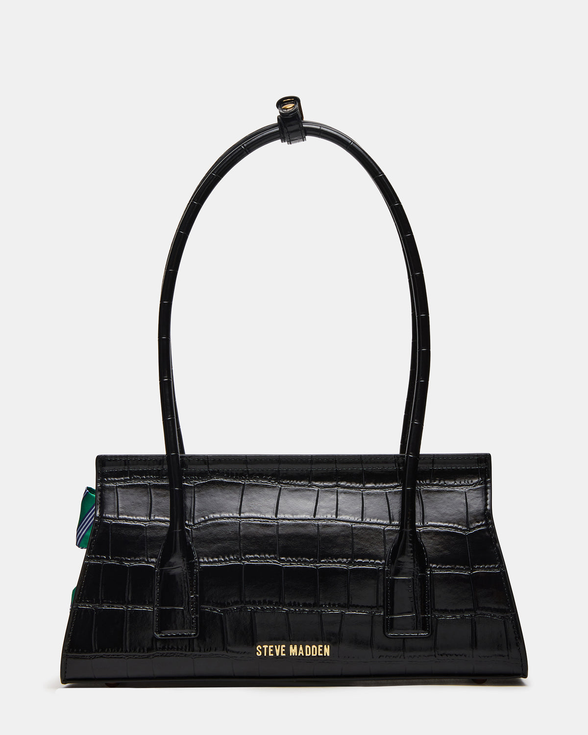 MILAN Bag Black Elongated Menswear-Inspired Shoulder Strap Handbag - Steve Madden