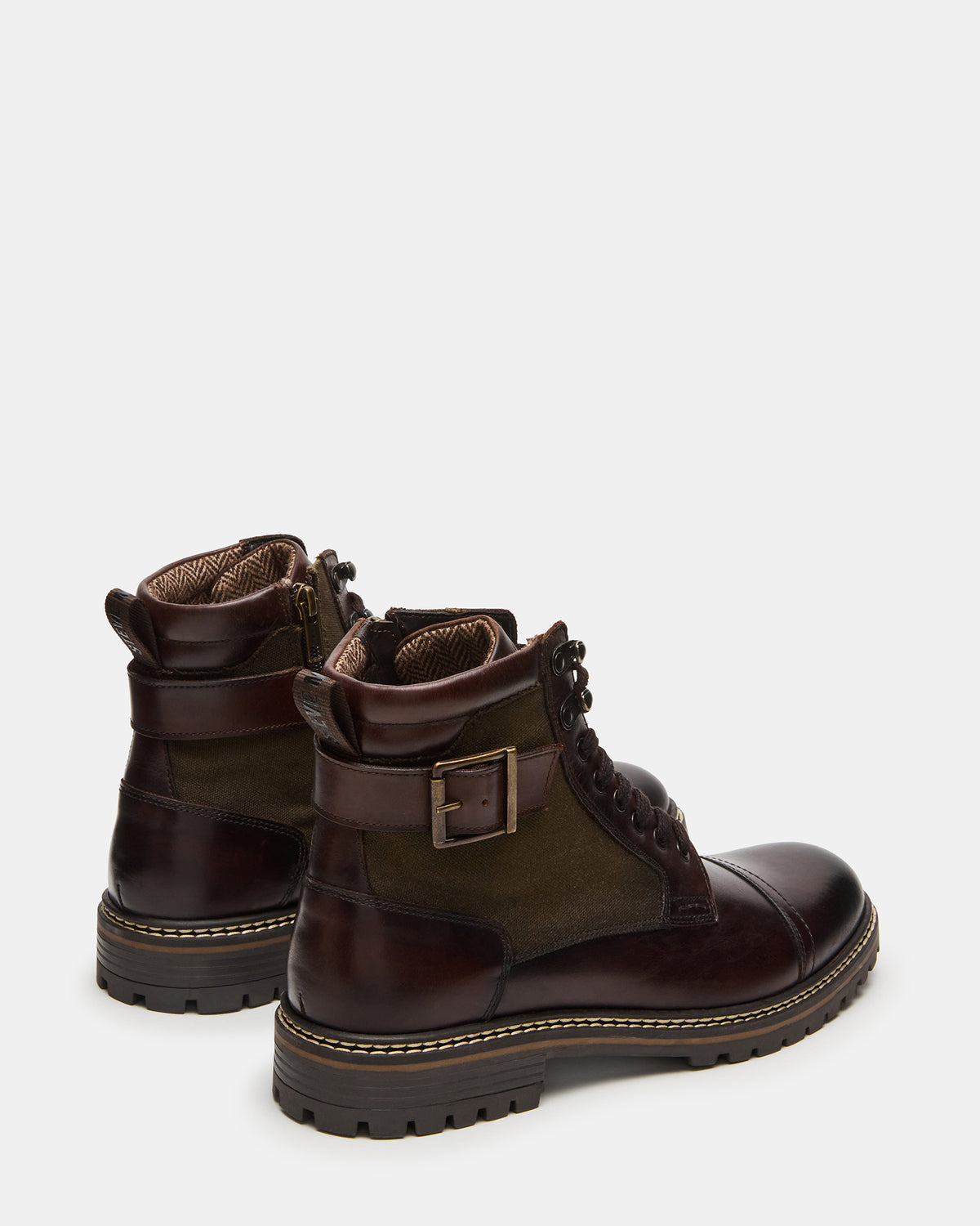 REID Dark Brown Lace-Up Lug Men's Ankle Boot - Steve Madden