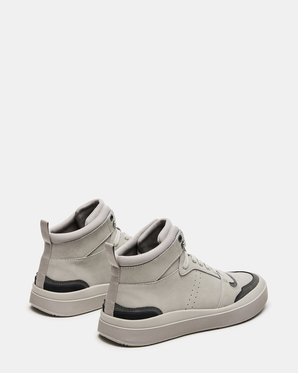 DERICK Light Grey Men's Lace-Up High-Top Sneakers - Steve Madden