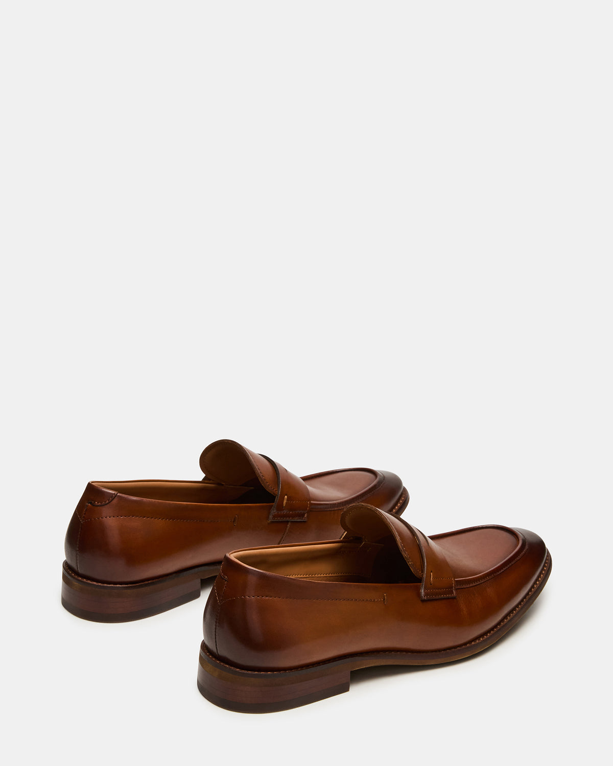 LIGHTNING Tan Leather Round-Toe Slip-On Men's Loafer - Steve Madden