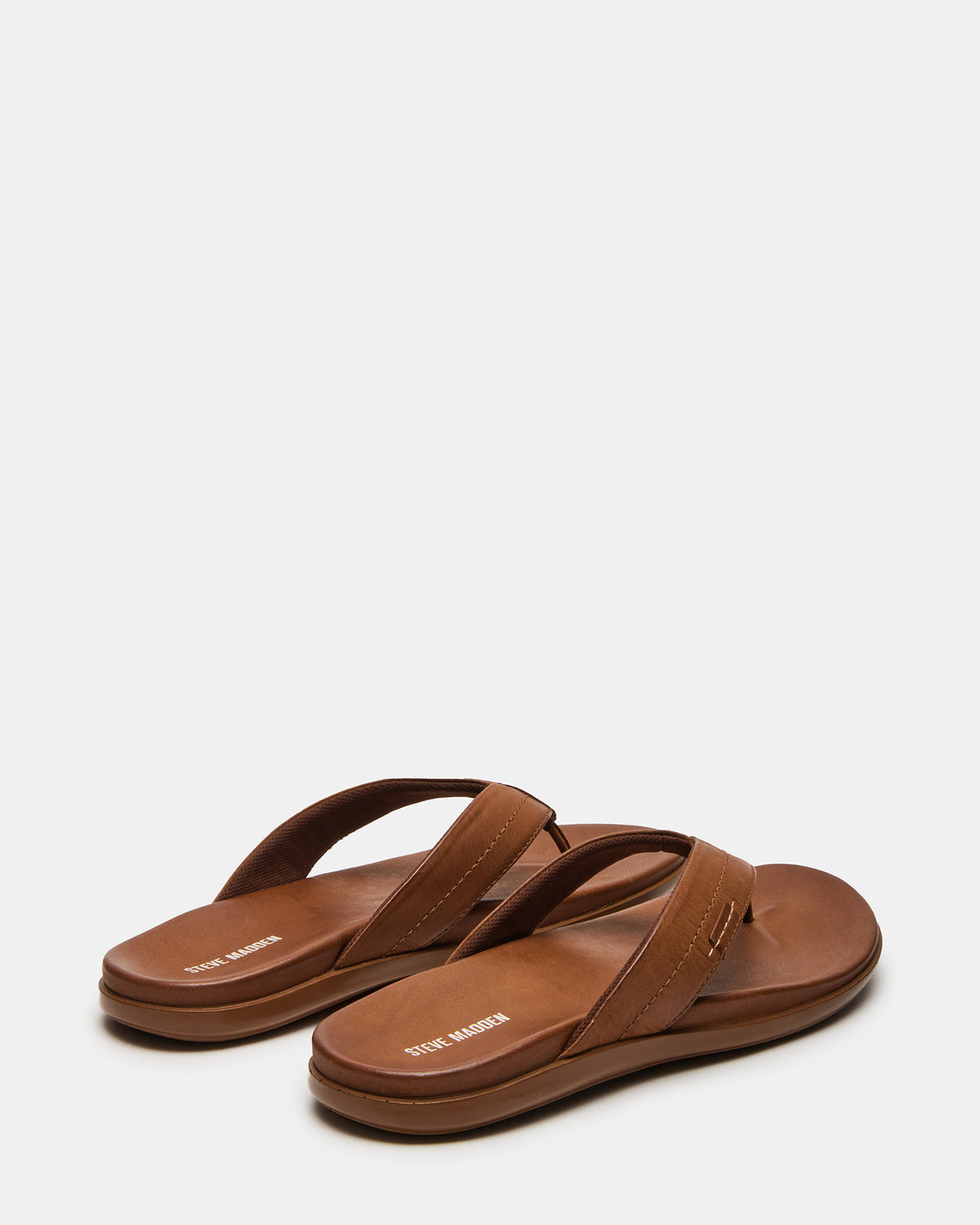 EMMETT Tan Leather Men's Thong Sandal - Steve Madden