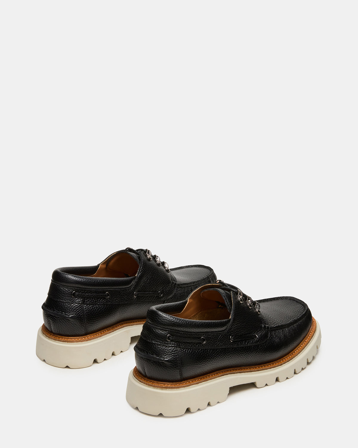 VICTOR Black Leather Slip-On Men's Casual Boat Shoe - Steve Madden