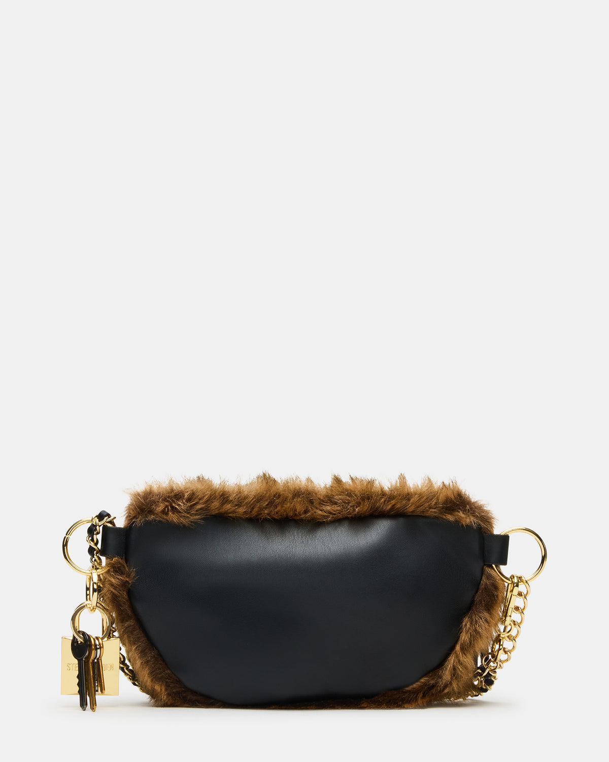 WYLDER Bag Brown Faux Fur Crossbody Women's Belt Handbag - Steve Madden