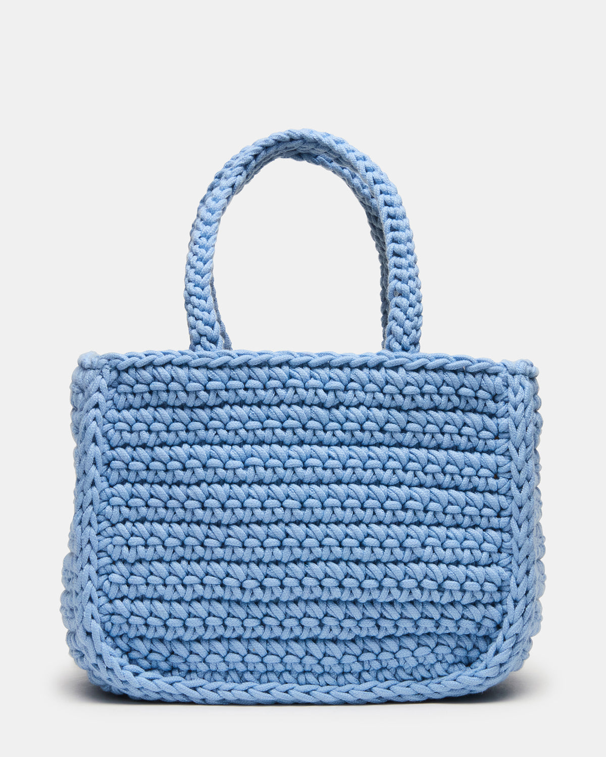 LUVLY Bag Light Blue Mini Top-Handle Flower Decal Crochet Crossbody Handbag - Steve Madden