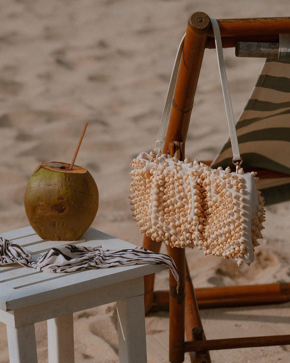 TIKI Natural Women's Beaded Clutch - Steve Madden