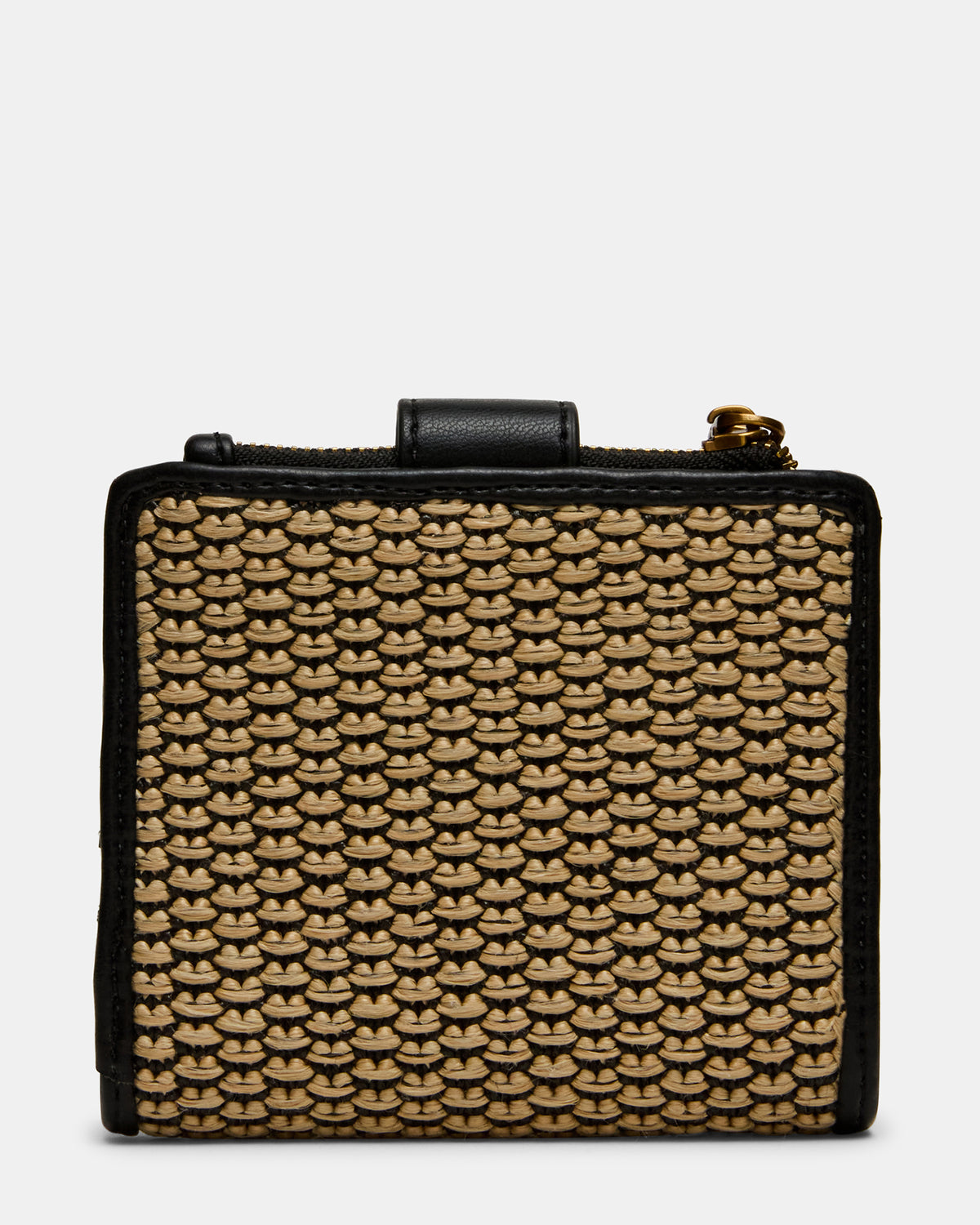 JEM STRAW Black Natural Bifold Wallet - Steve Madden