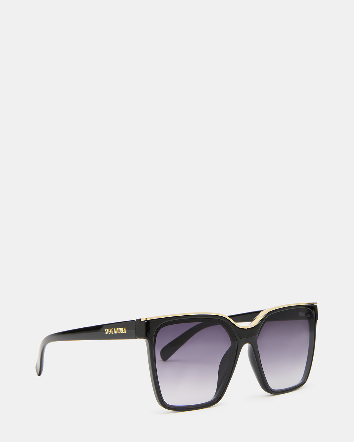 AXTON Black/Gold Opaque Shiny Gold Smoke Gradient Lens Sunglasses - Steve Madden