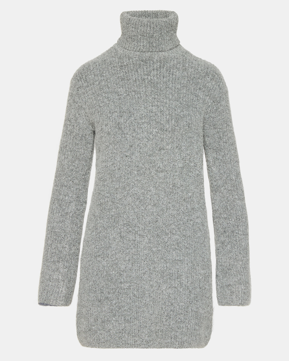 ABBIE Sweater Dress Grey | Mini Turtleneck Flared Sleeve Dress - Steve Madden