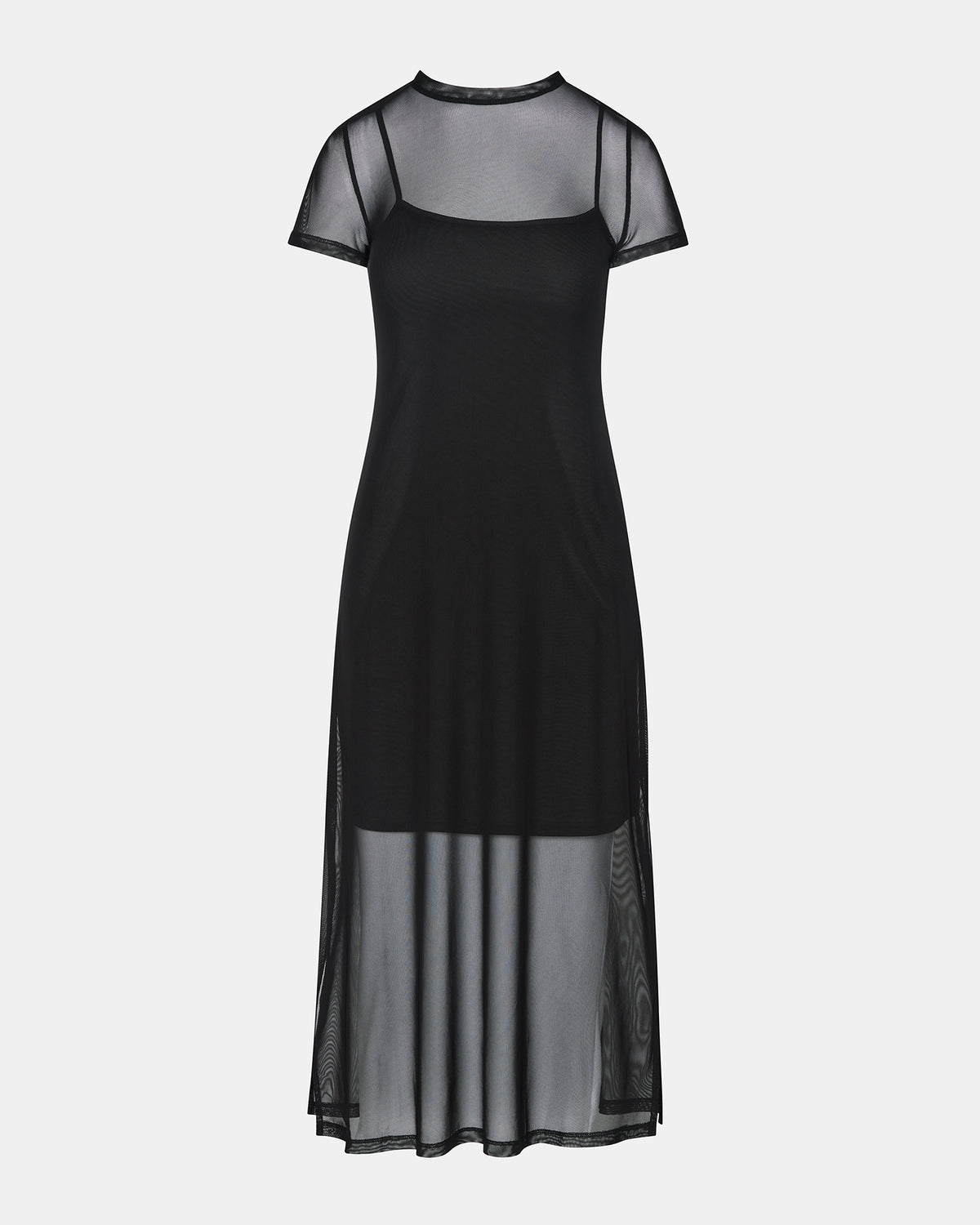 NOLA Black Short-Sleeved Mesh Sheer Women's Dress - Steve Madden