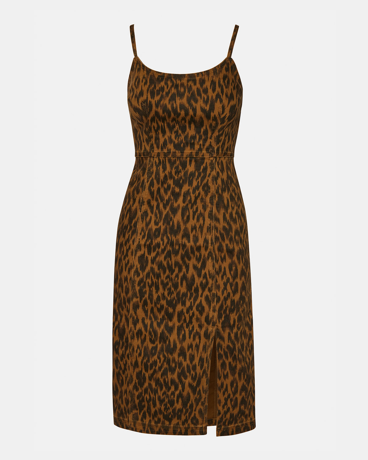 GISELLE Leopard Women's Midi Women's Dress with Slit - Steve Madden