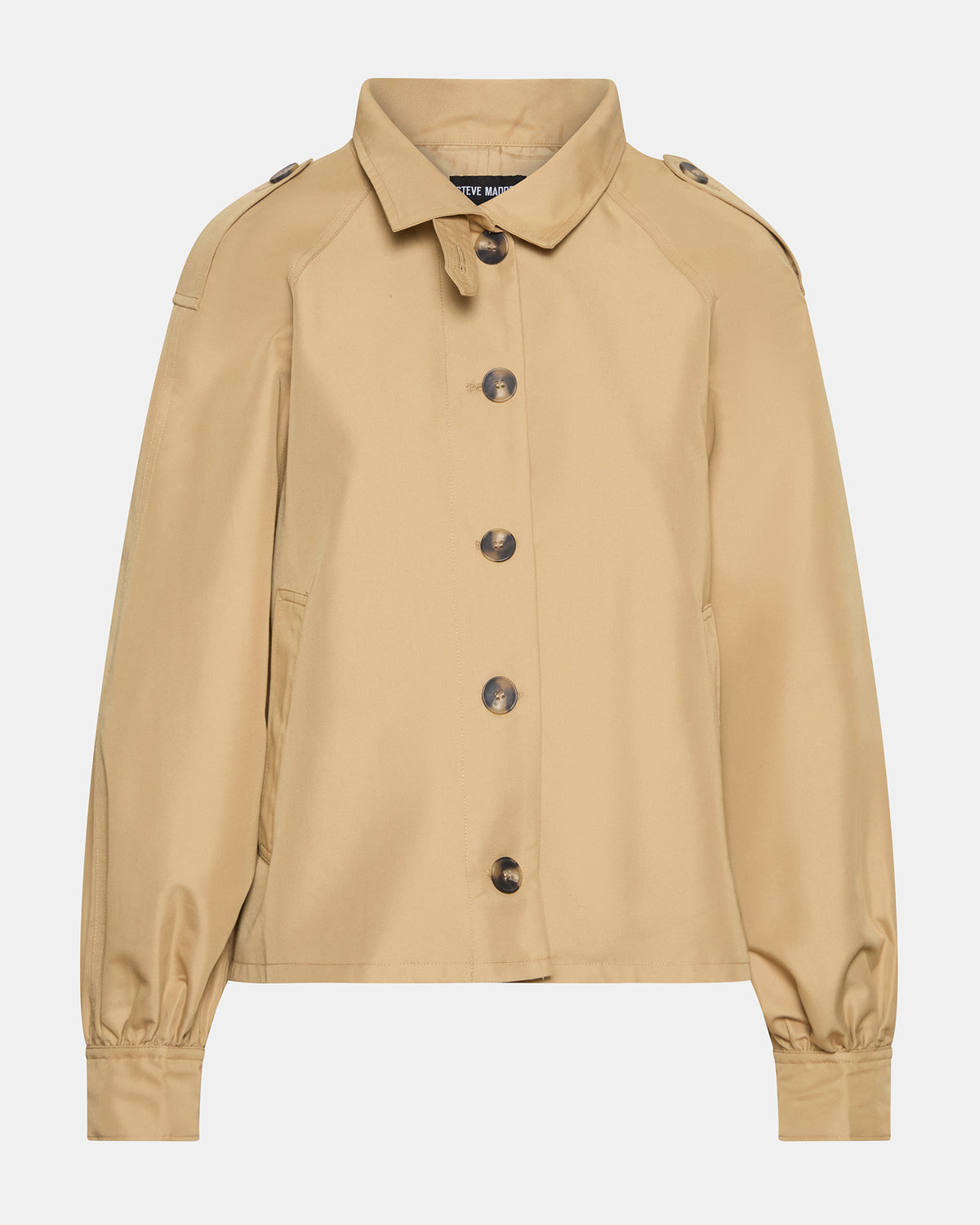 KAYLEE Medium Khaki Long-Sleeved Button-Up Women's Jacket - Steve Madden