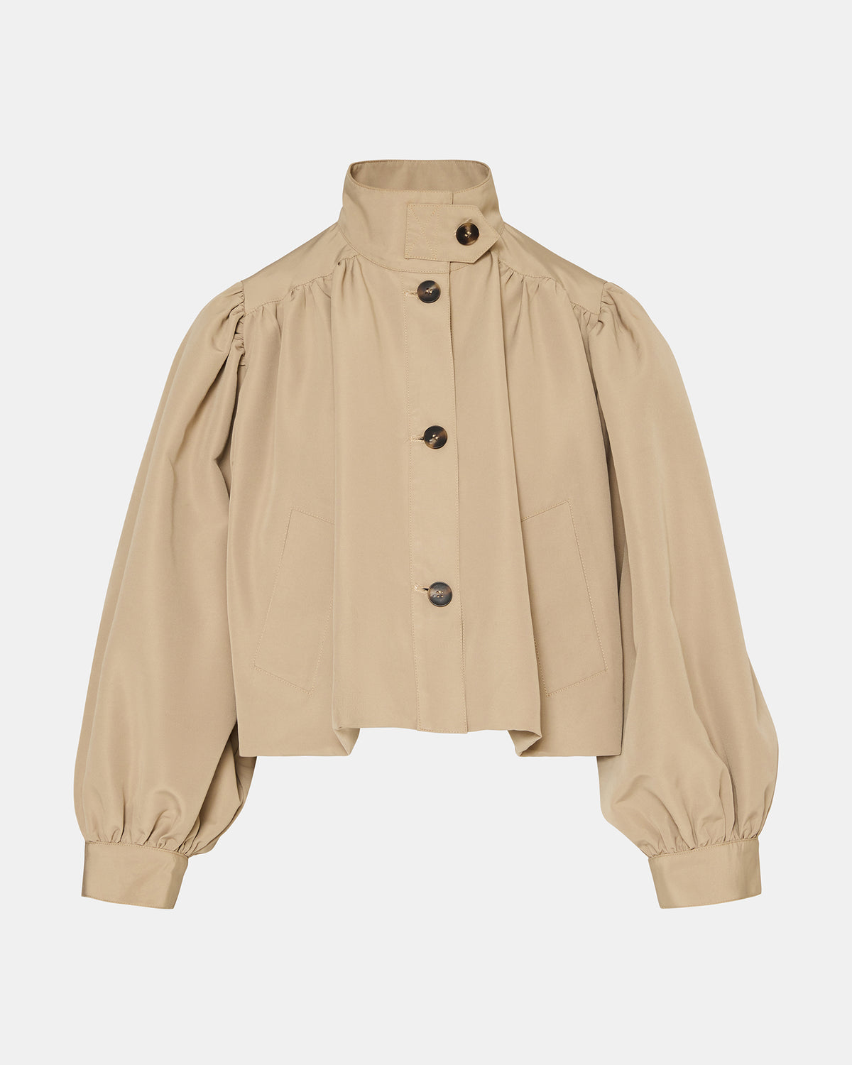 DEEDEE Tan Long-Sleeved Button-Up Collared Women's Jacket - Steve Madden