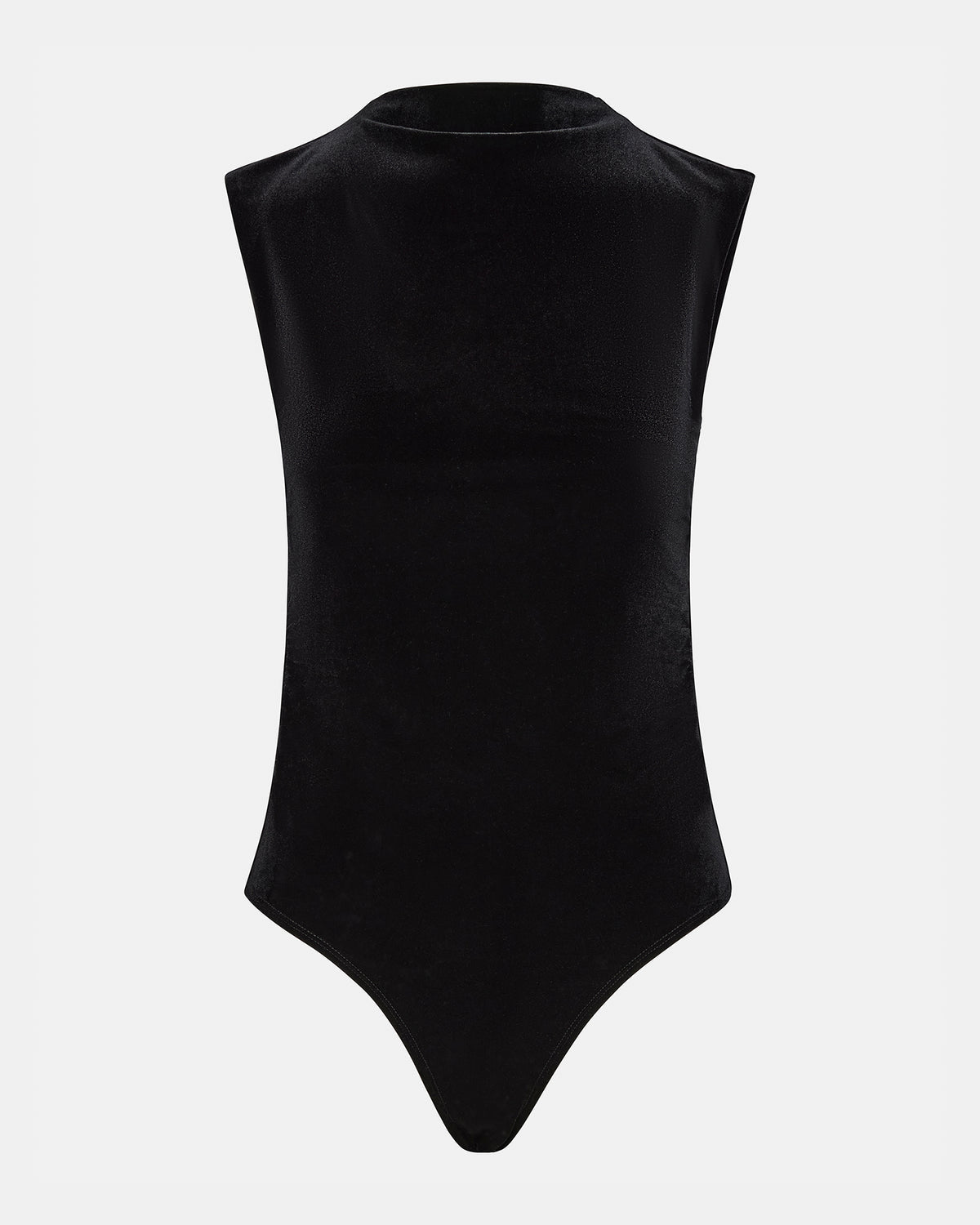 NIKOLA Black Women's Mock Neck Velvet Bodysuit - Steve Madden