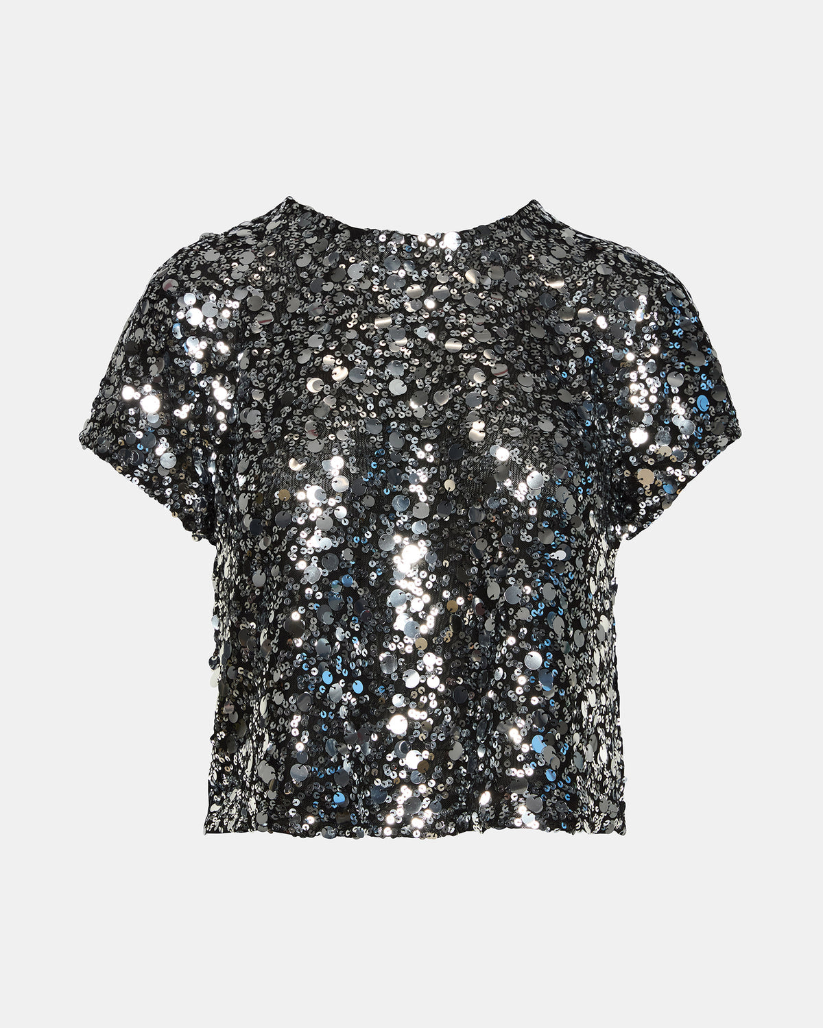 CRESSA Silver Embellished Sequin Women's Top - Steve Madden