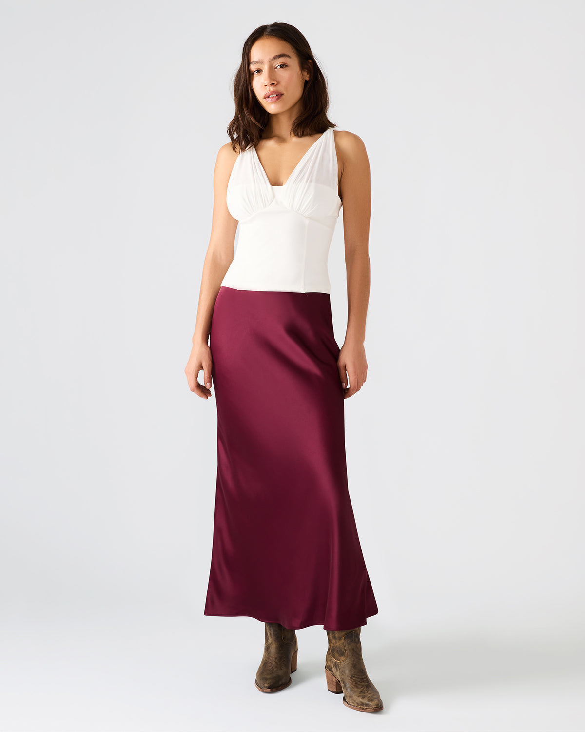 ADDISYN Antique V-neck Sleeveless Mesh Women's Top - Steve Madden