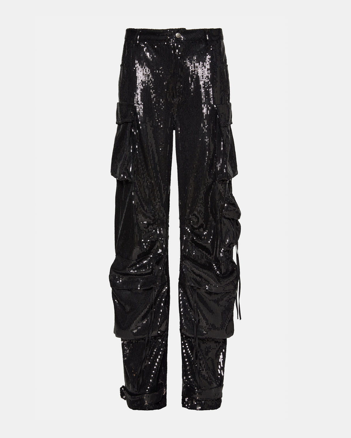 DUO Black Sequin Women's Utility Cargo Pants - Steve Madden