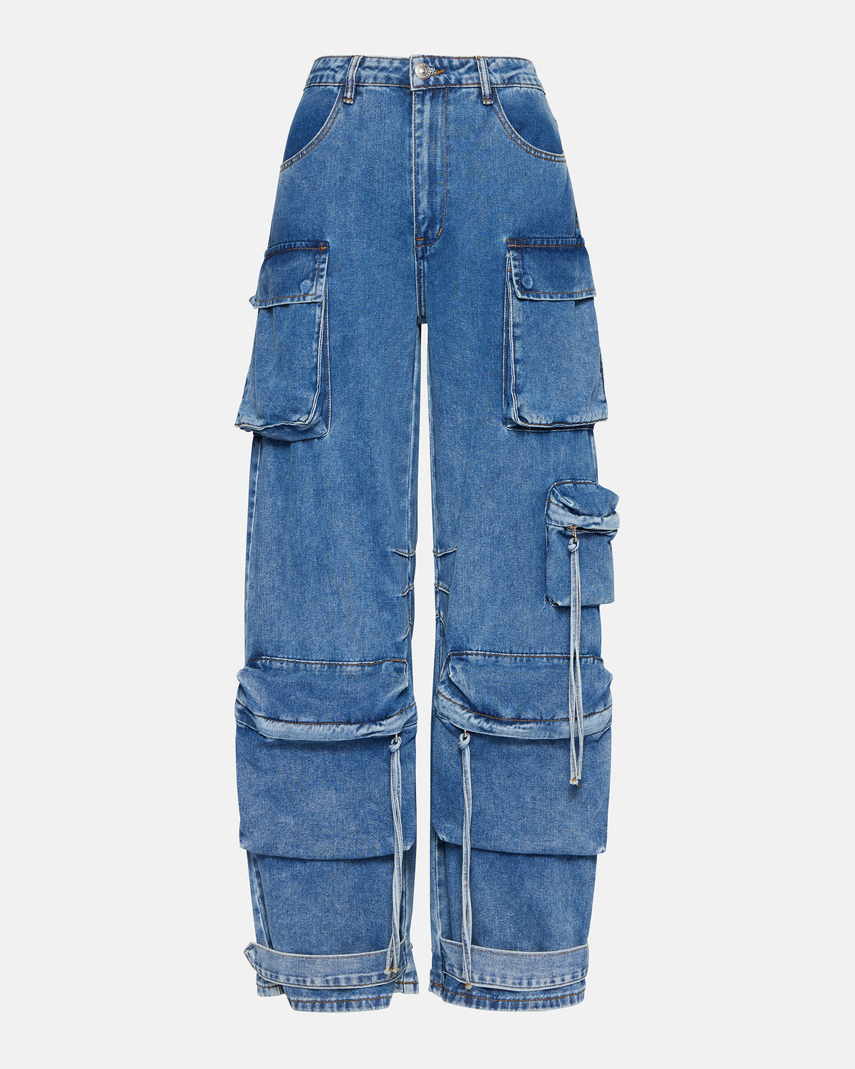 DUO Medium Denim Women's Utility Cargo Pants - Steve Madden