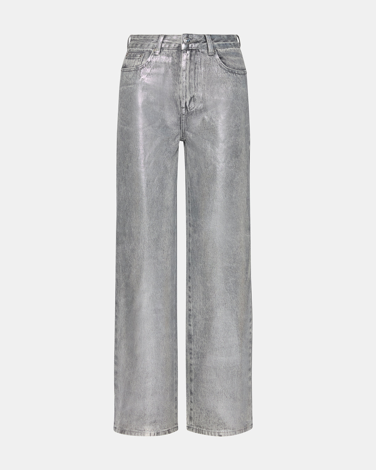 ZO Silver Straight-Leg Metallic Women's Jeans - Steve Madden