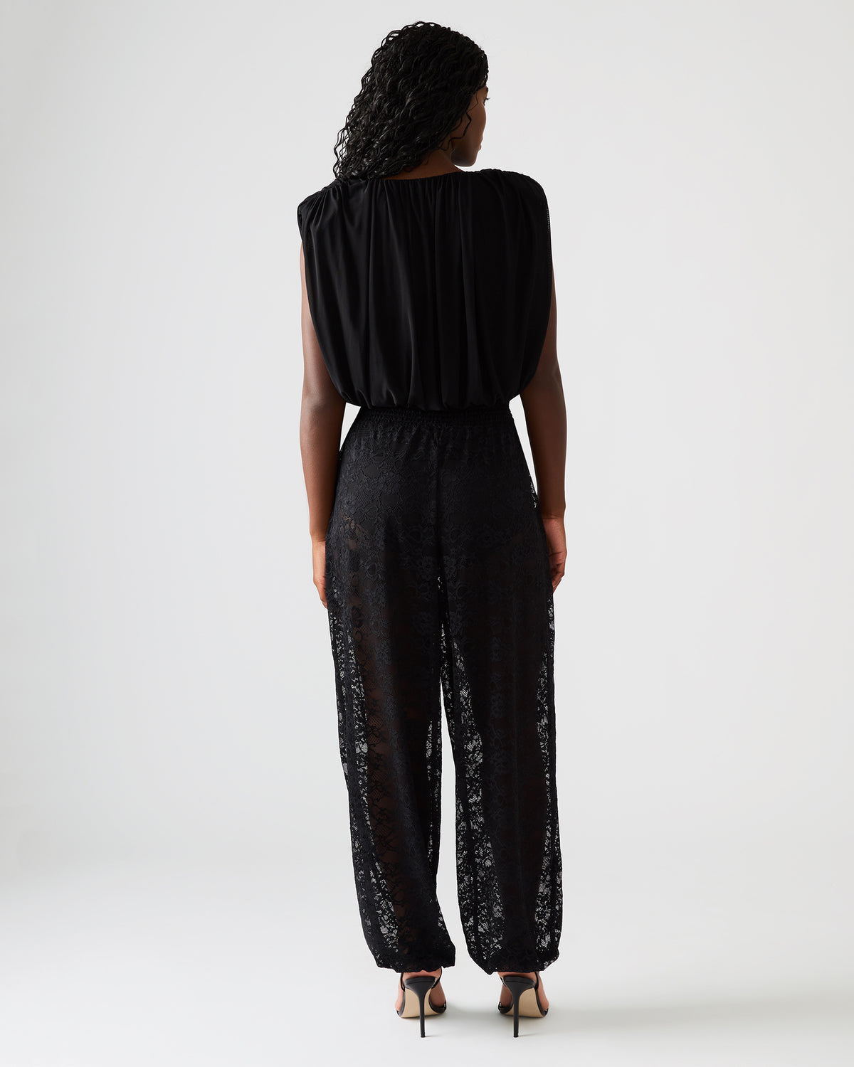 ALARA Black Lace Mesh Overlay Women's Pant - Steve Madden