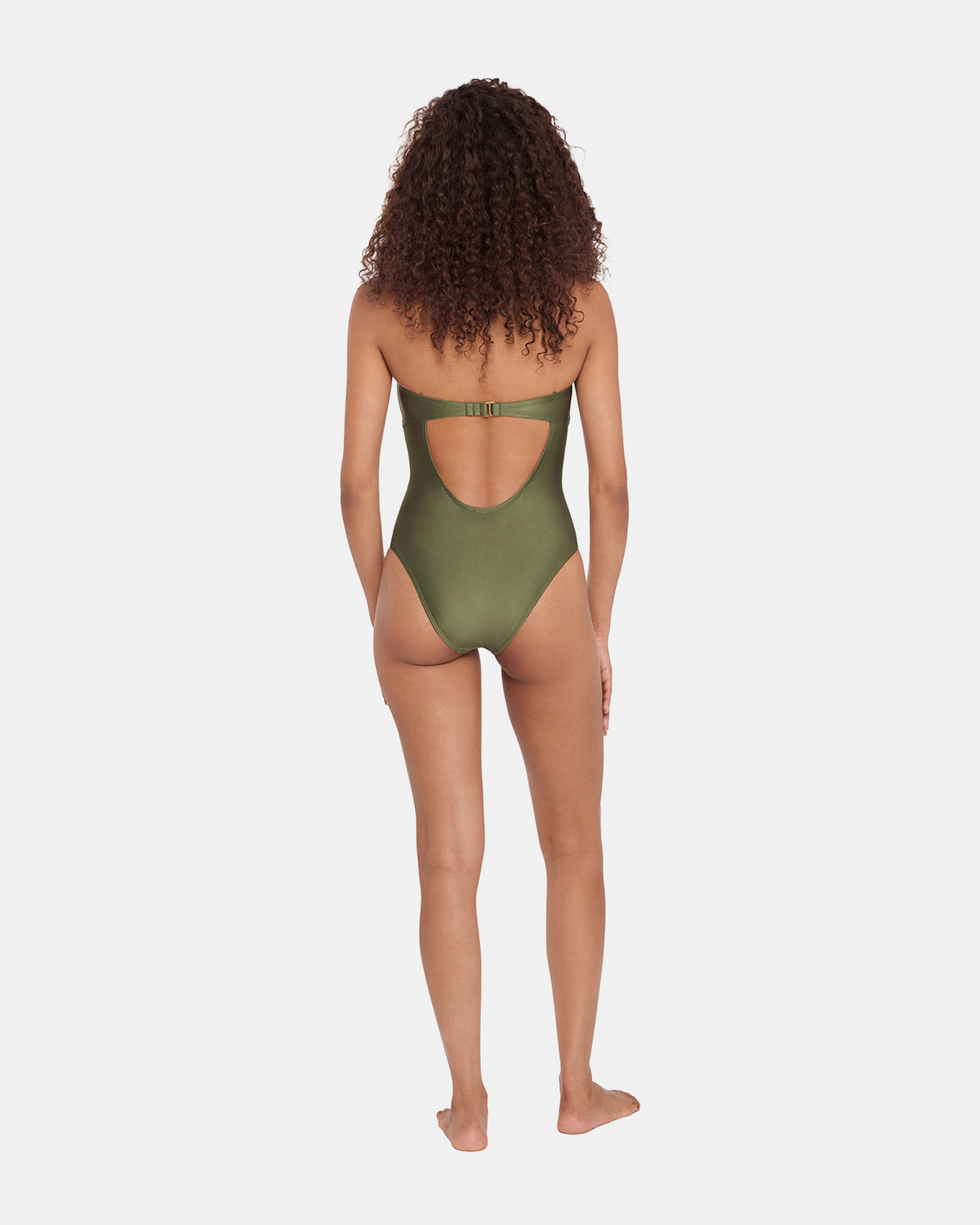 SHINE BRIGHT ONE PIECE SWIMSUIT Olive Women's Bandeau One-Piece Swimsuit - Steve Madden