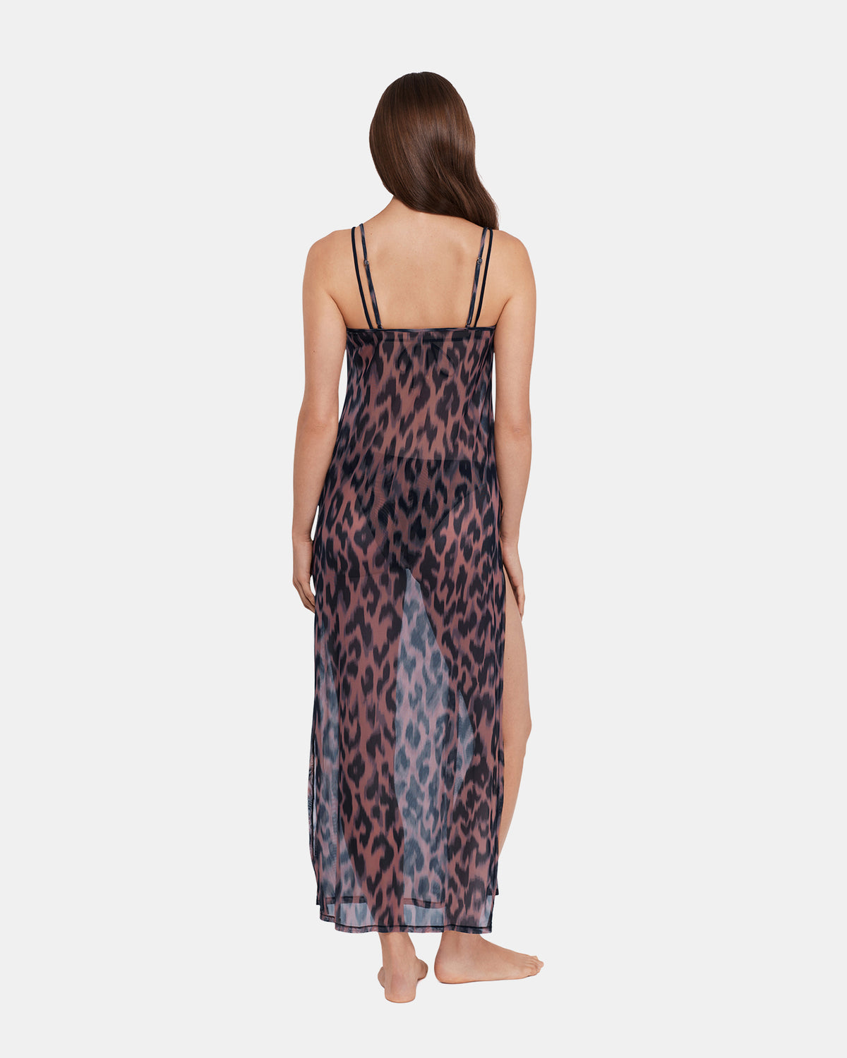 STATIC LEOPARD BIKINI COVER-UP Natural Flowy Mesh Women's Swim Cover-Up - Steve Madden
