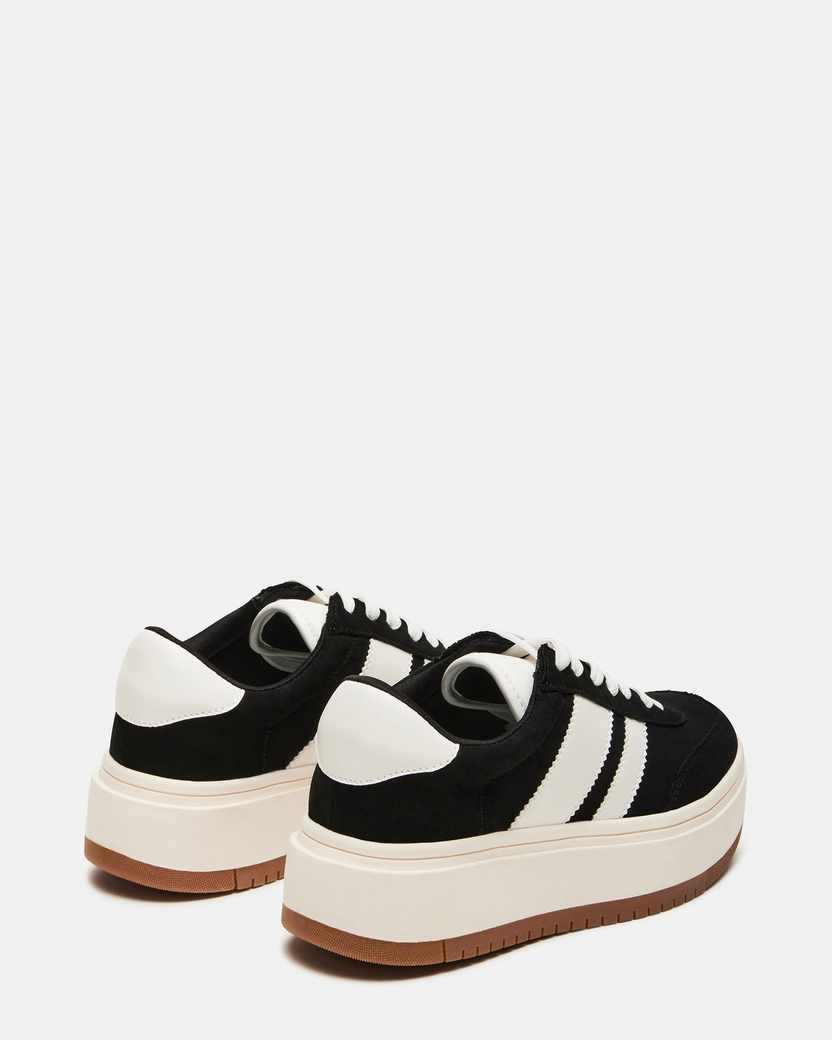 NINJA White/Black Women's Lace-Up Platform Sneaker - Steve Madden