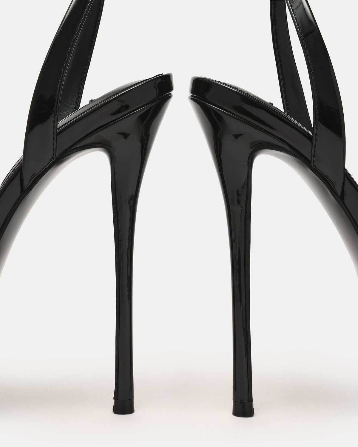 JEZZICA Black Patent Platform Stiletto Ankle Strap Women's Heel - Steve Madden