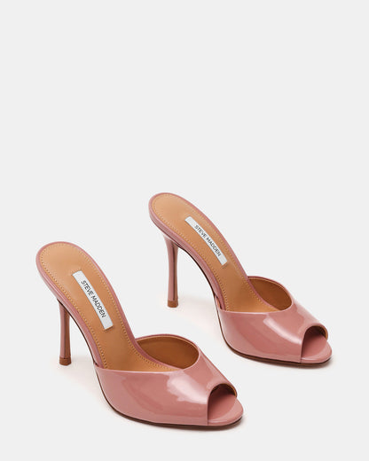 PRIYA Dark Blush Patent Mule Women's Heel - Steve Madden