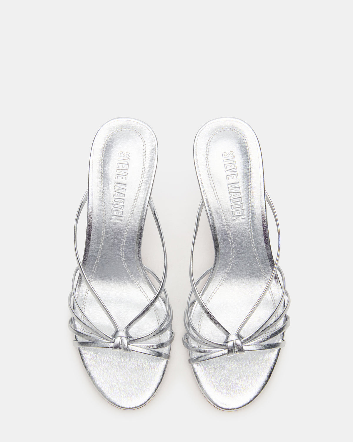 EDNA Silver Leather Strappy Mule Women's Heel - Steve Madden