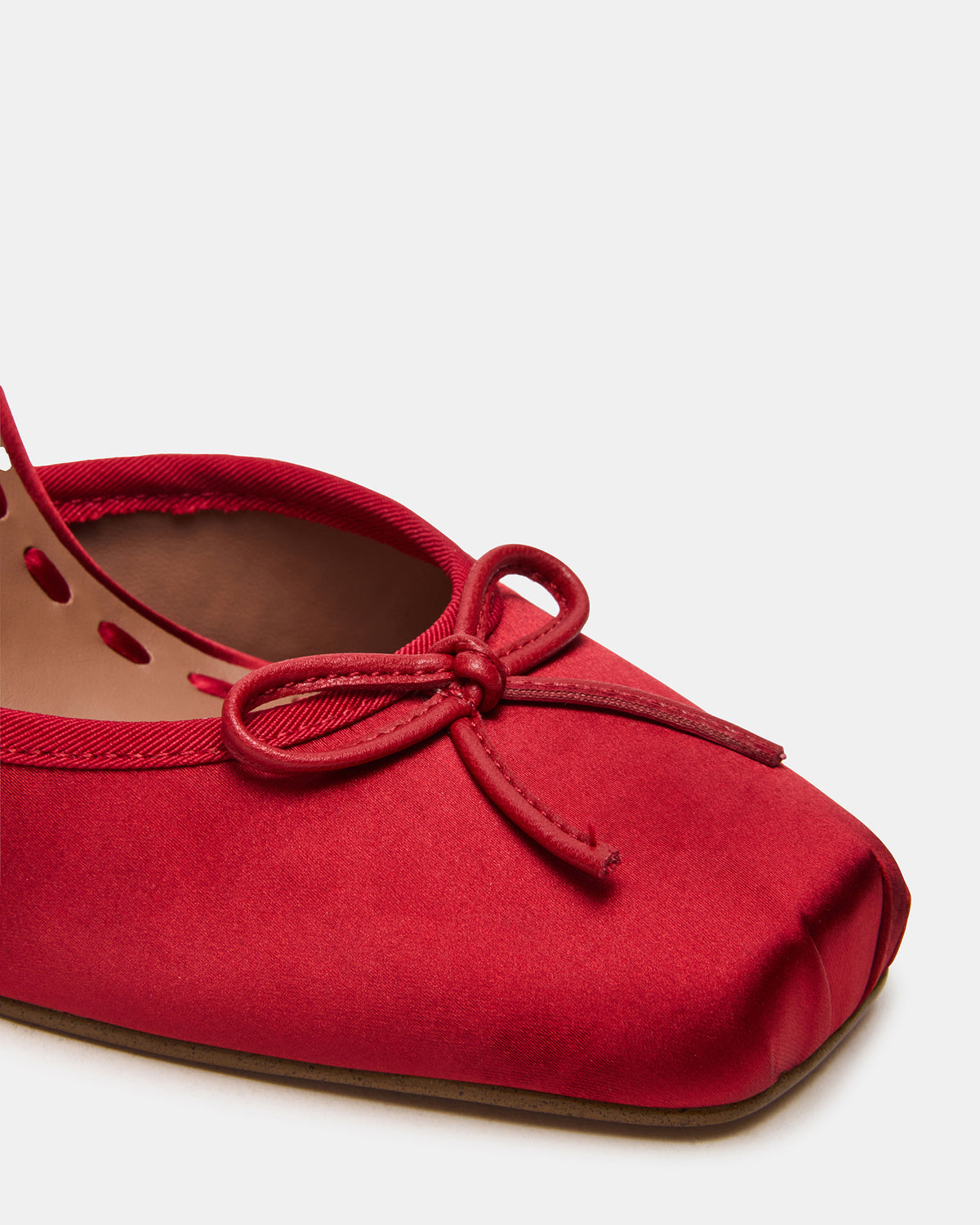 LARINA Red Satin Square-Toe Stiletto Pump Lace-Up Women's Heel - Steve Madden