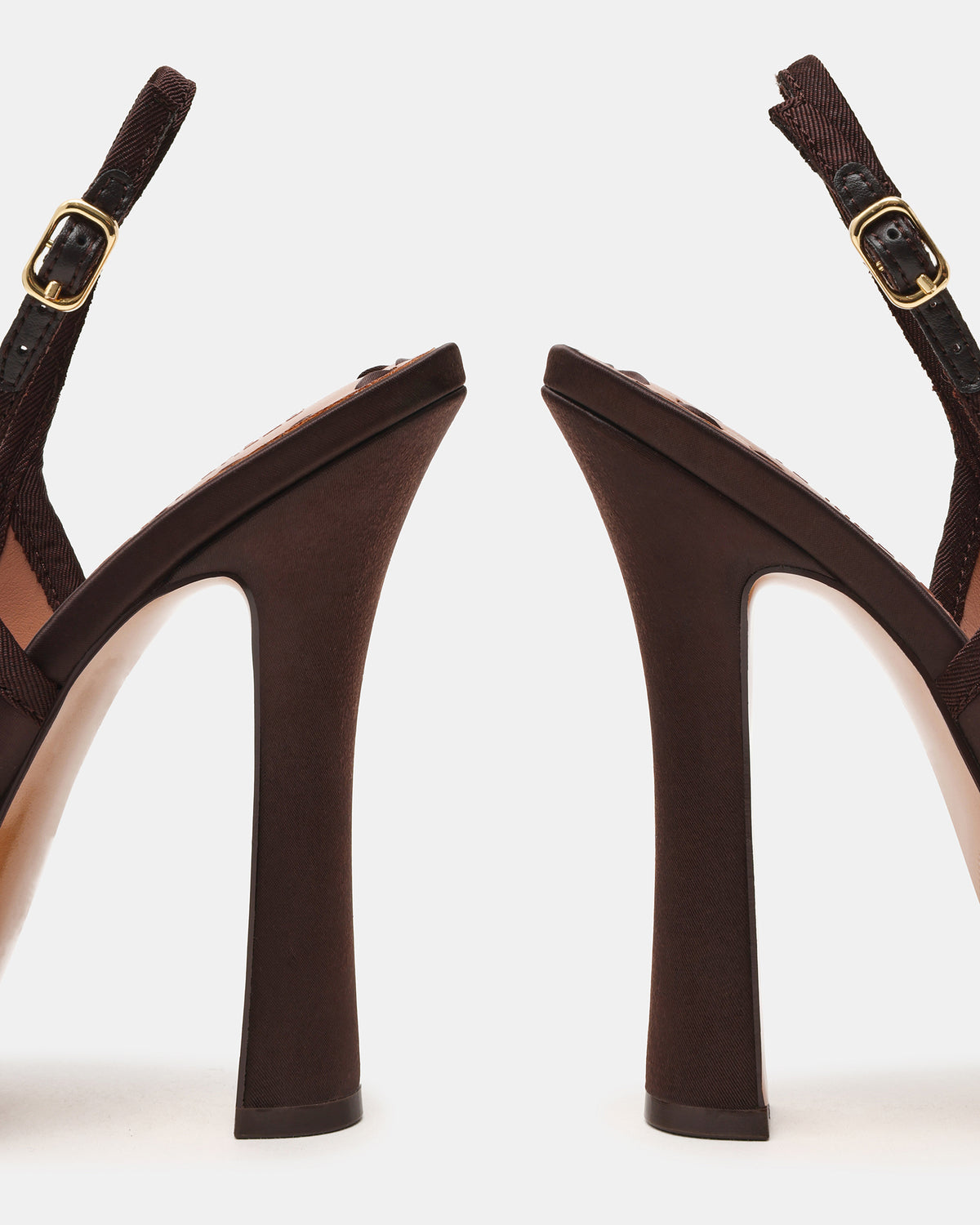 SOFIE Brown Satin Bow Slingback Platform Women's Heel - Steve Madden