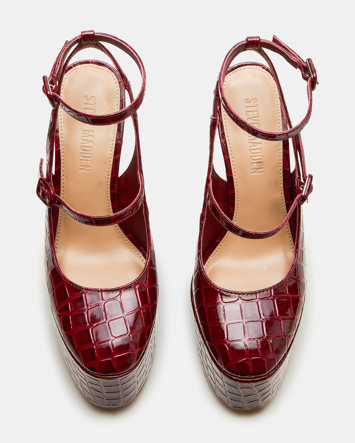 SCOTLYN Red Crocodile Women's Platform Block Heel - Steve Madden