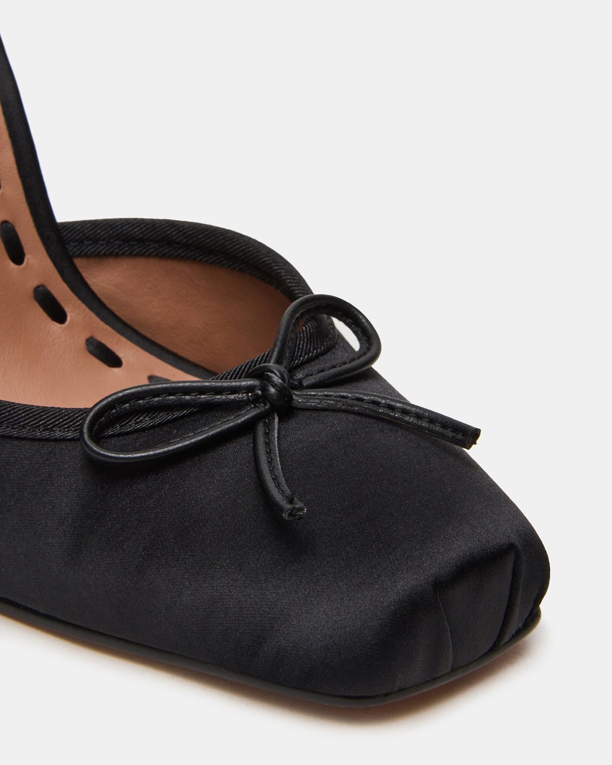 LARINA Black Satin Square-Toe Stiletto Pump Lace-Up Women's Heel - Steve Madden