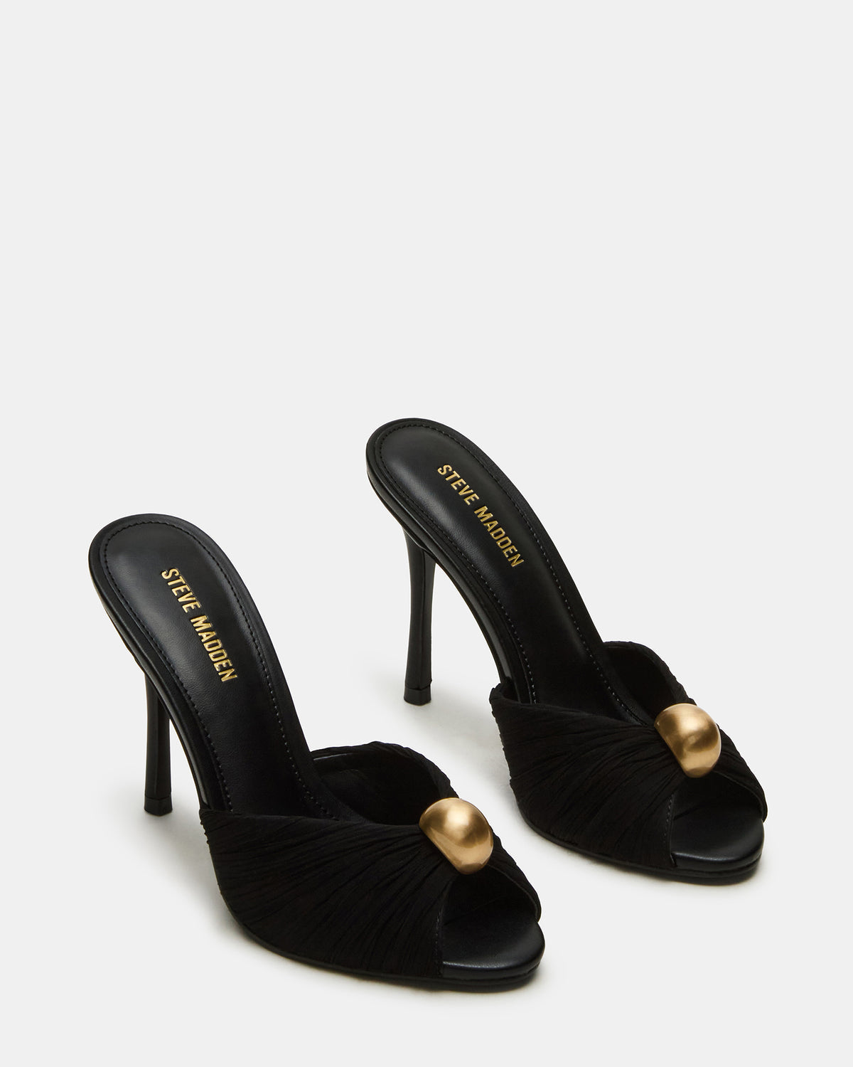 PRIYA Black/Gold Mule Women's Heel - Steve Madden