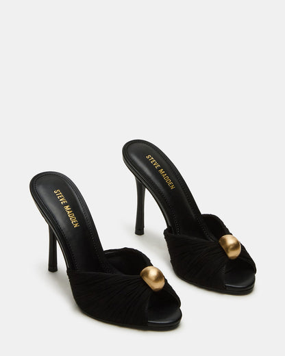 PRIYA Black/Gold Mule Women's Heel - Steve Madden