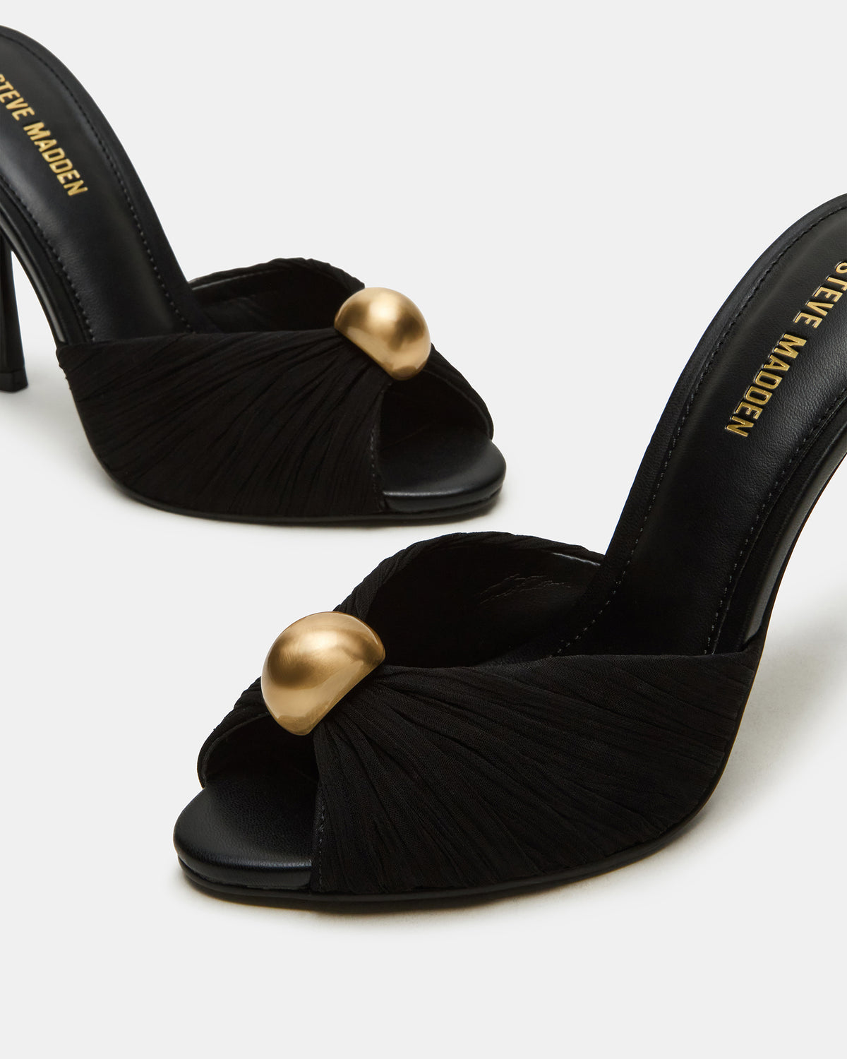 PRIYA Black/Gold Mule Women's Heel - Steve Madden
