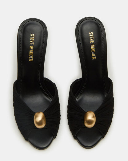 PRIYA Black/Gold Mule Women's Heel - Steve Madden