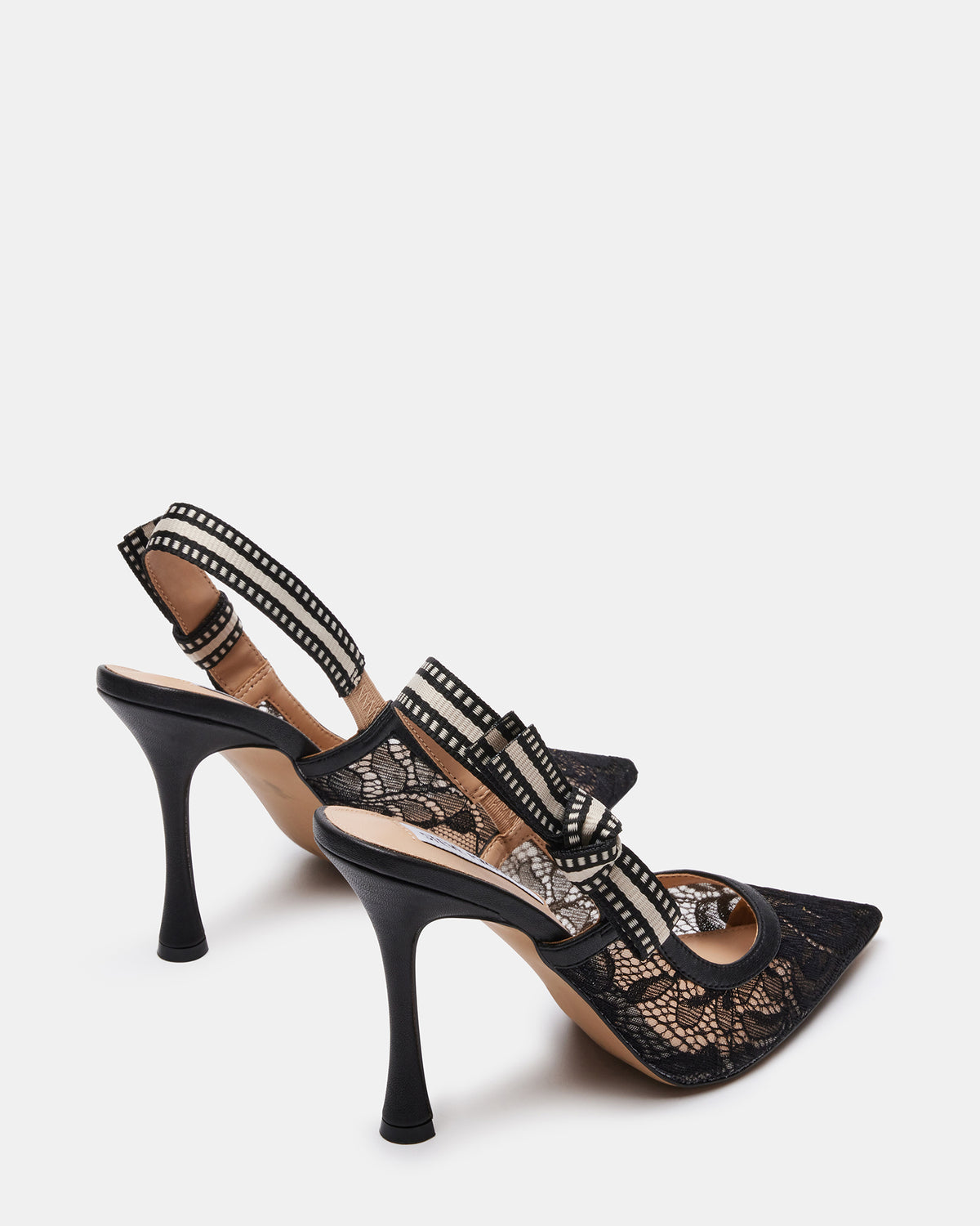 BRI Black Lace Slingback Pump Women's Heel - Steve Madden